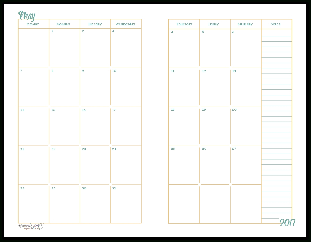 Half Page Monthly Calendar Printable | Example Calendar