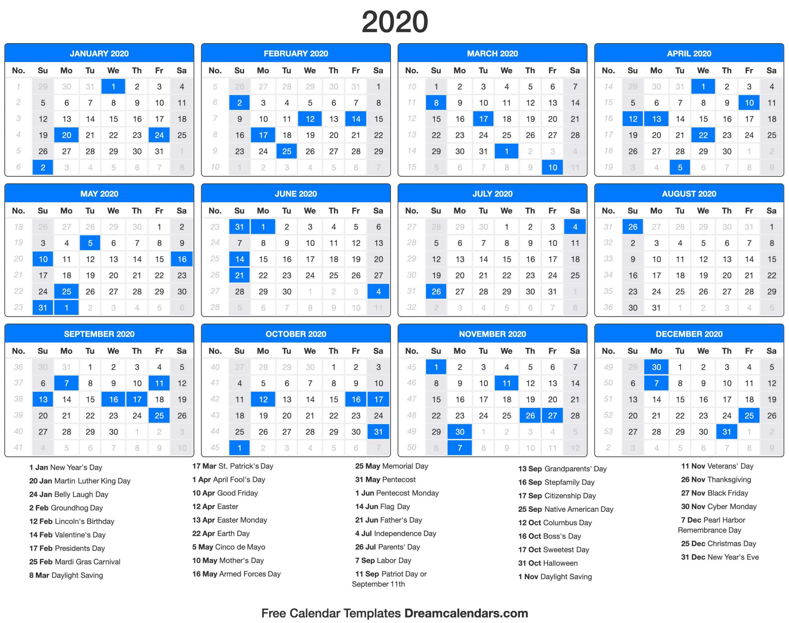 Holidays Calendar 2020 - Togo.wpart.co