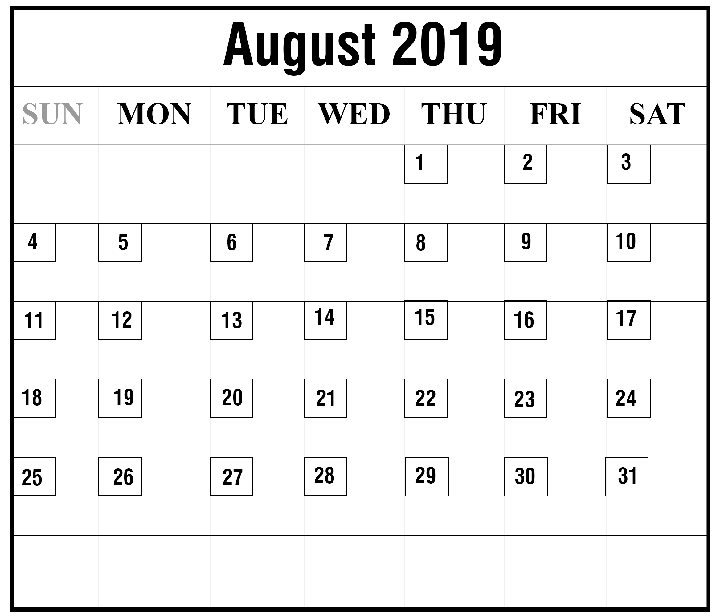 How To Schedule Your Month With August 2019 Printable