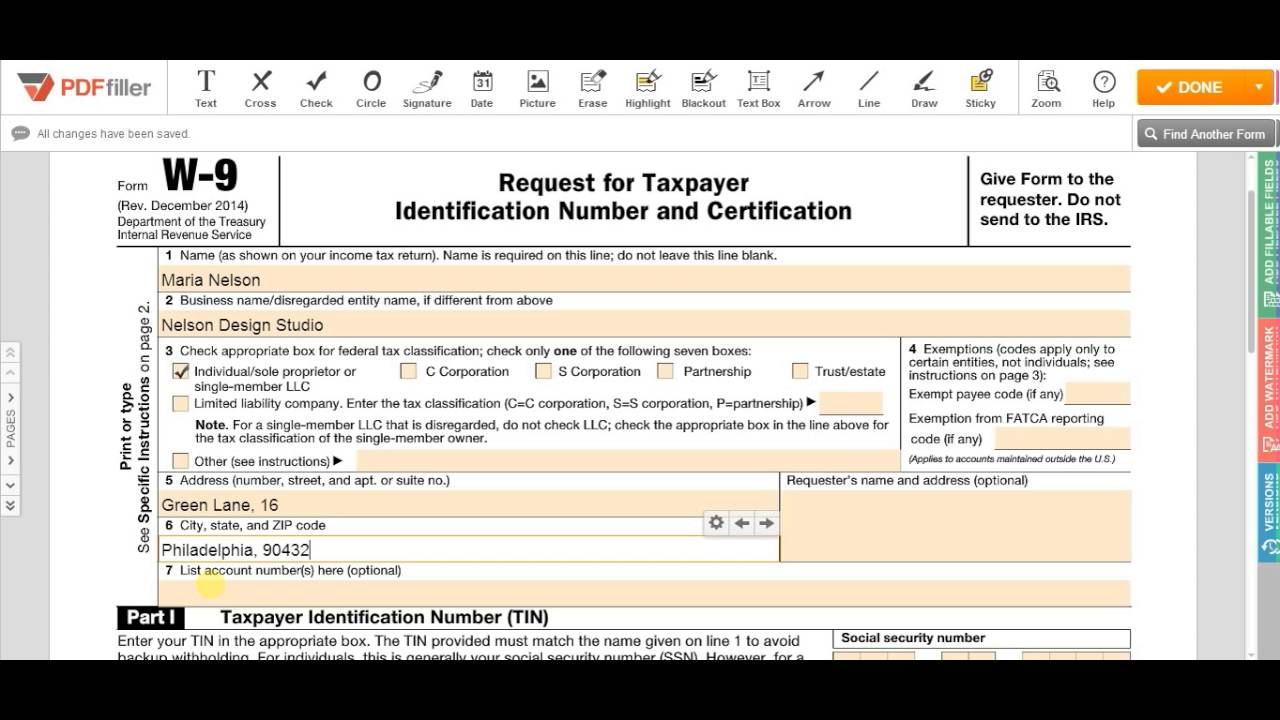 Irs W-9 Form 2017 – Fill Online, Printable, Fillable Blank | Pdffiller