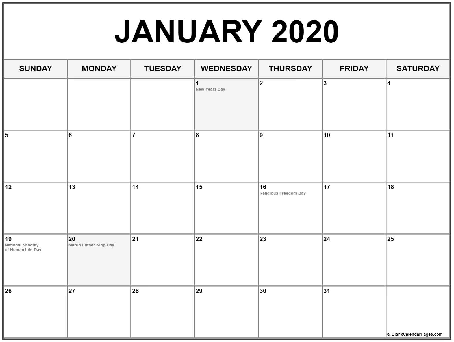 January 2020 Calendar Canada - Togo.wpart.co