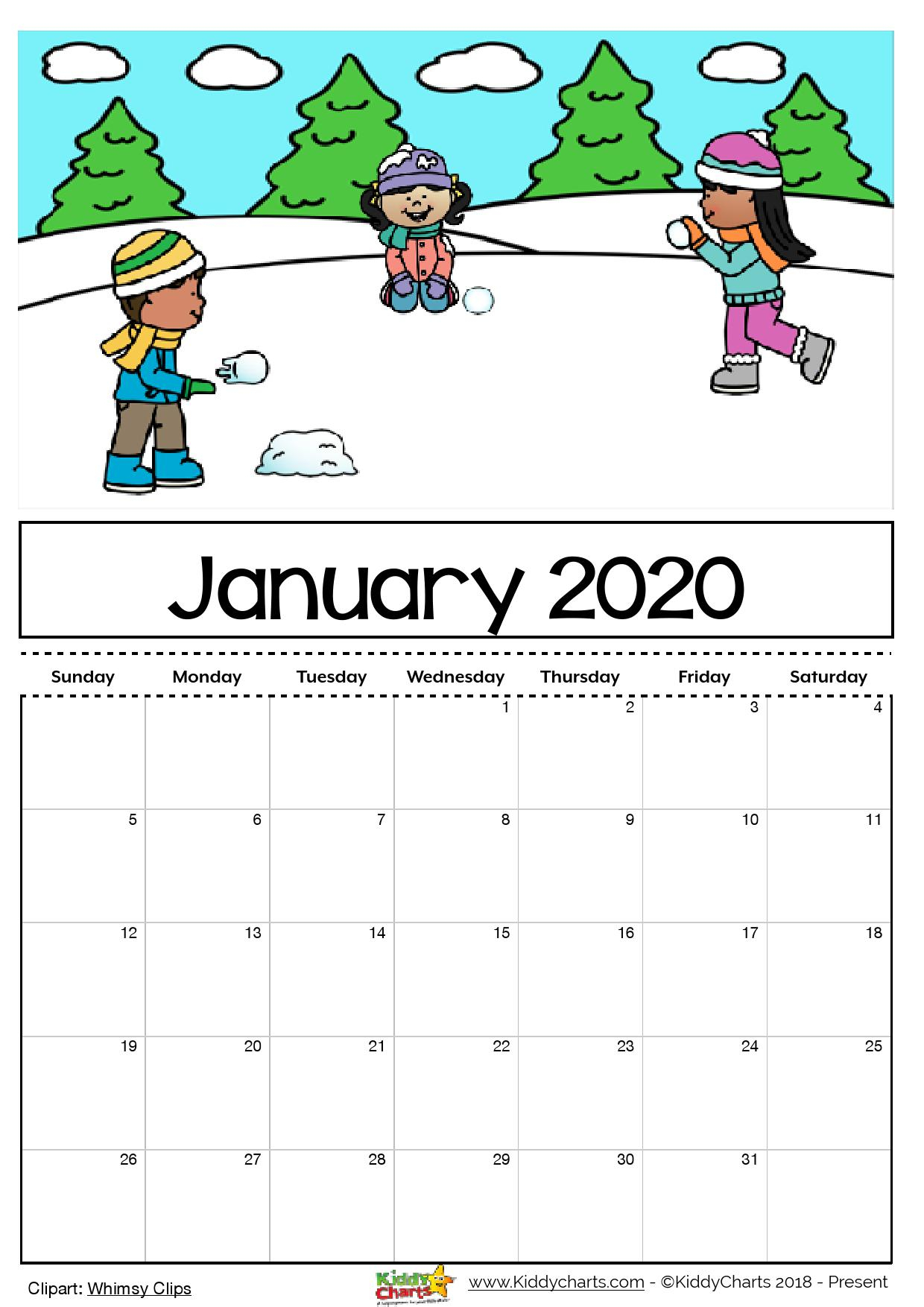 January 2020 Calendar For Kids - Togo.wpart.co