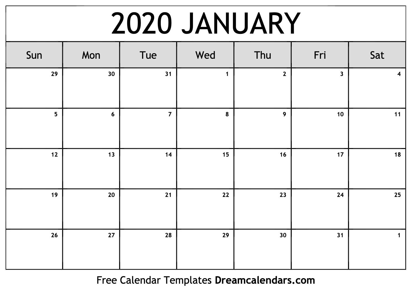 January 2020 Calendar Pdf Vertex - Togo.wpart.co