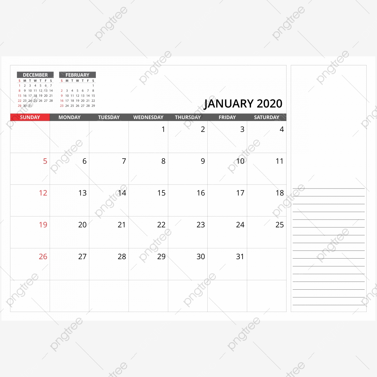 January 2020 Monthly Desk Calendar, 2020, Calendar, Png Png