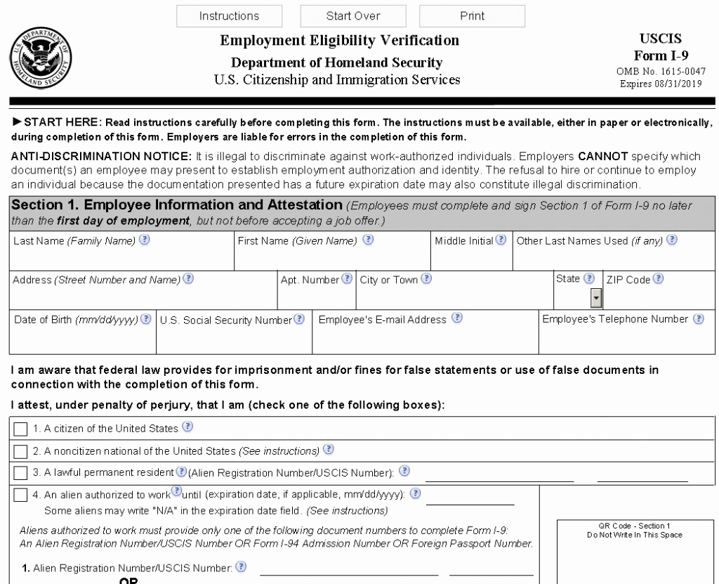 New I9 Forms 2020 Printable | Example Calendar Printable