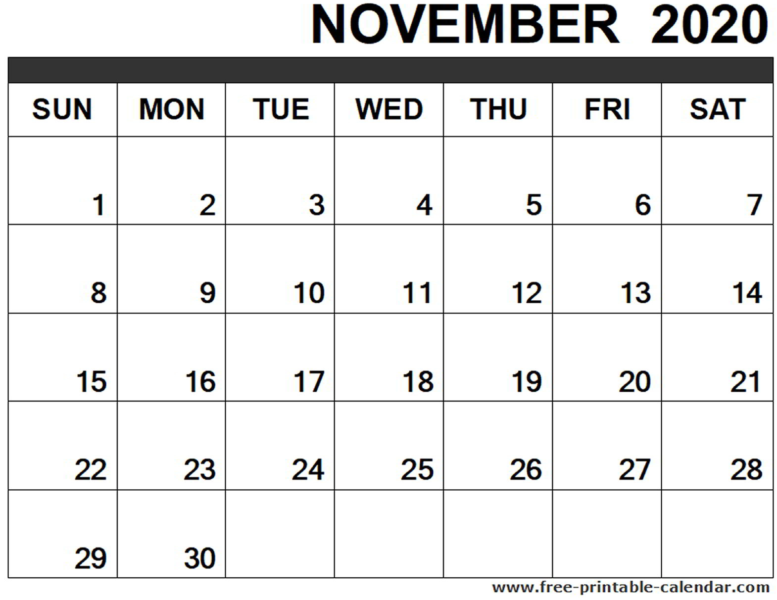 November 2020 Calendar Printable - Free-Printable-Calendar