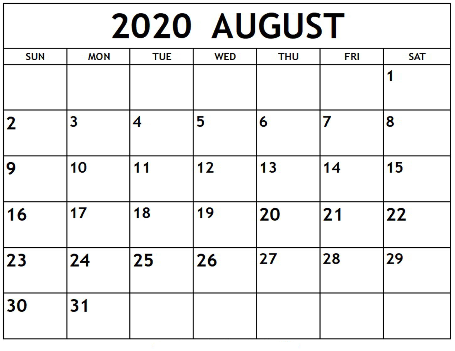 Online August 2020 Calendar Printable Usa School Holidays