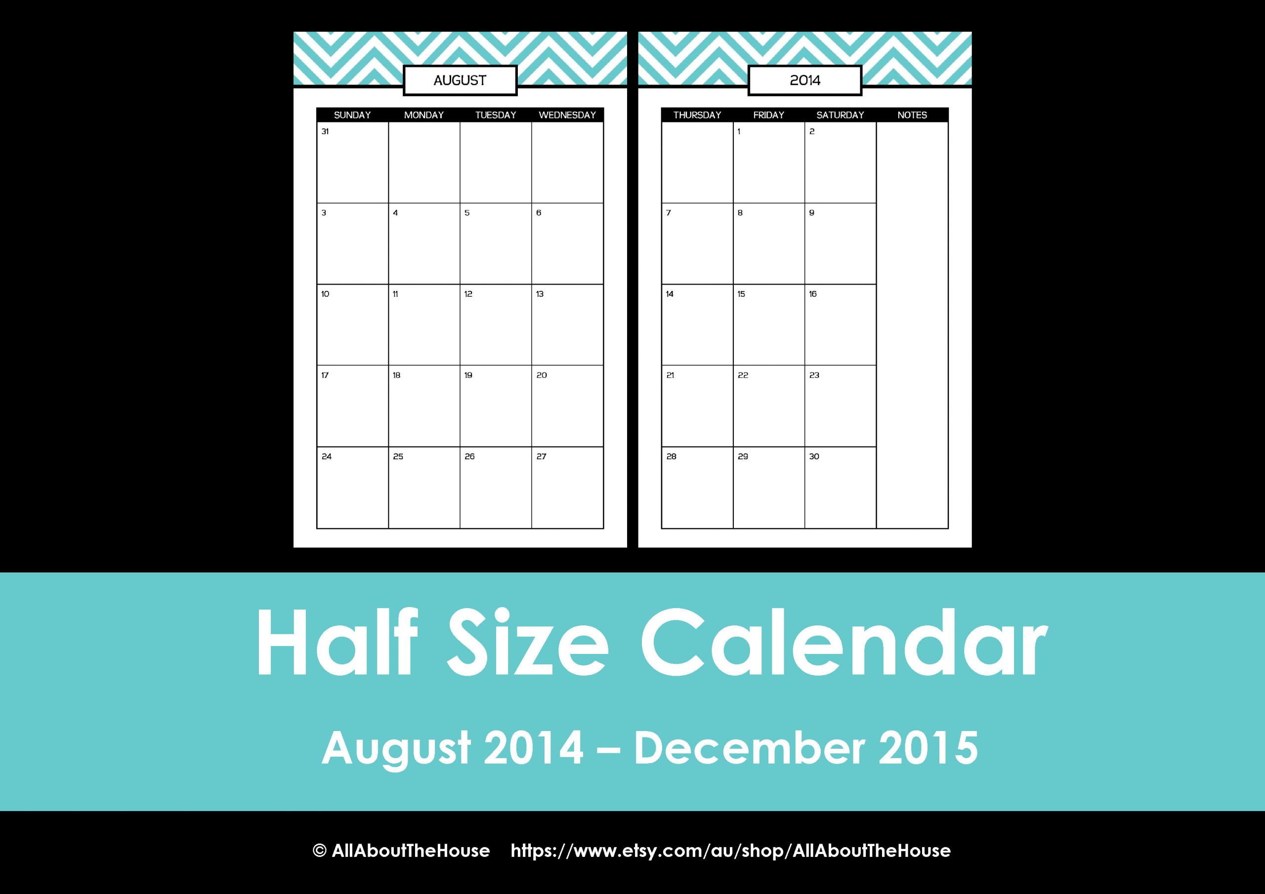 Take Free Half Page Customizable Calendar Printable Calendar 