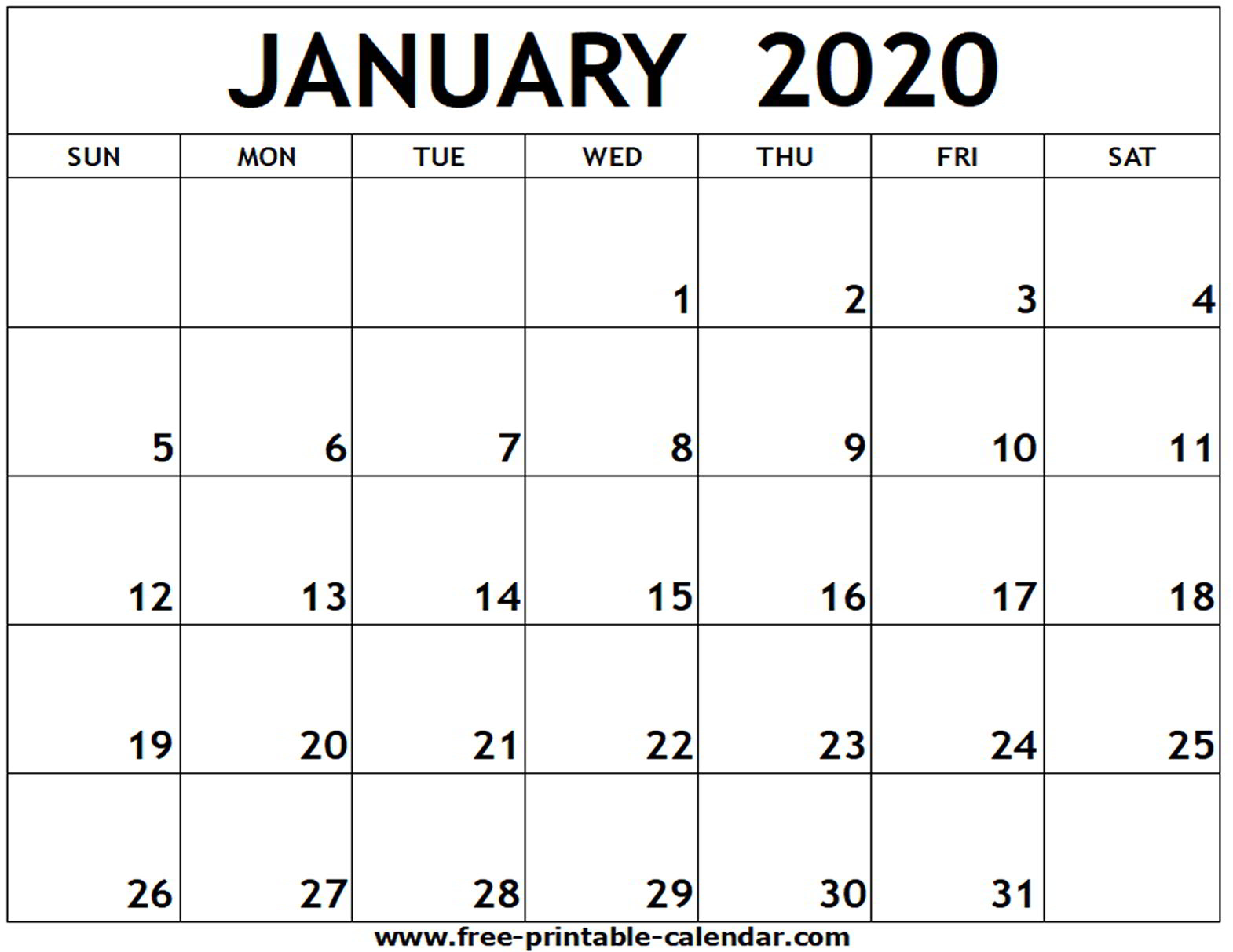 Print Calendar Free 2020 - Togo.wpart.co