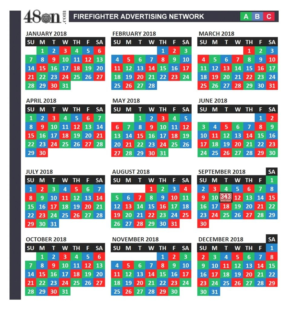 Collect Printable Firefighter Shift Calendar Calendar