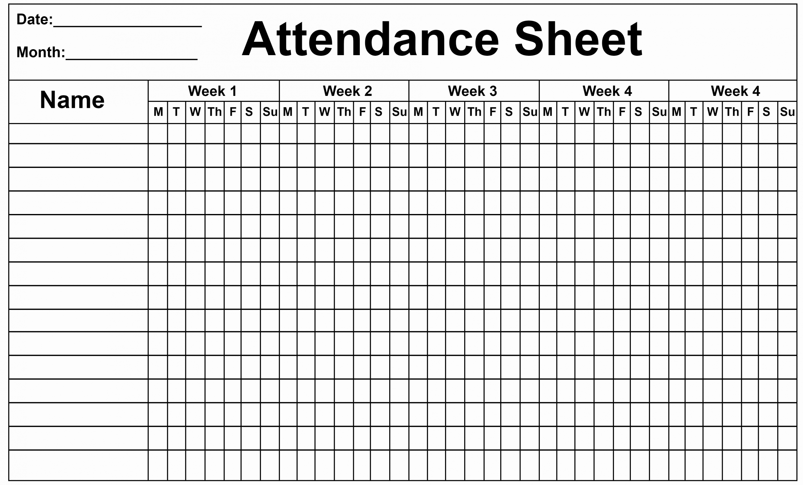 Printable Attendance Calendar - Togo.wpart.co