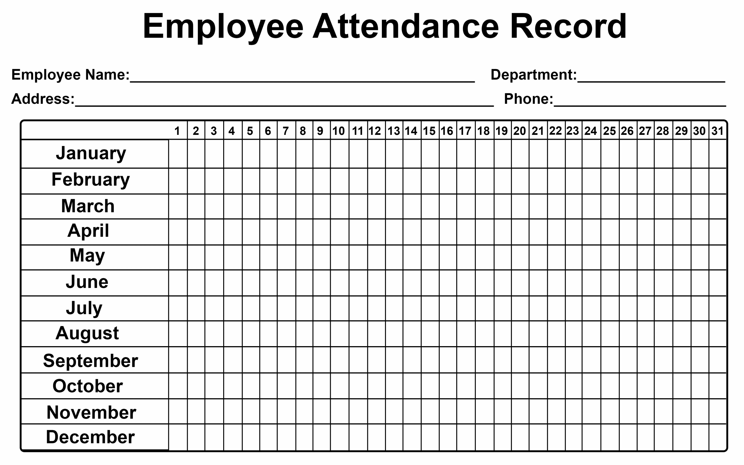 Get Employee Attendance Calendar 2020 Calendar Printables Free Blank