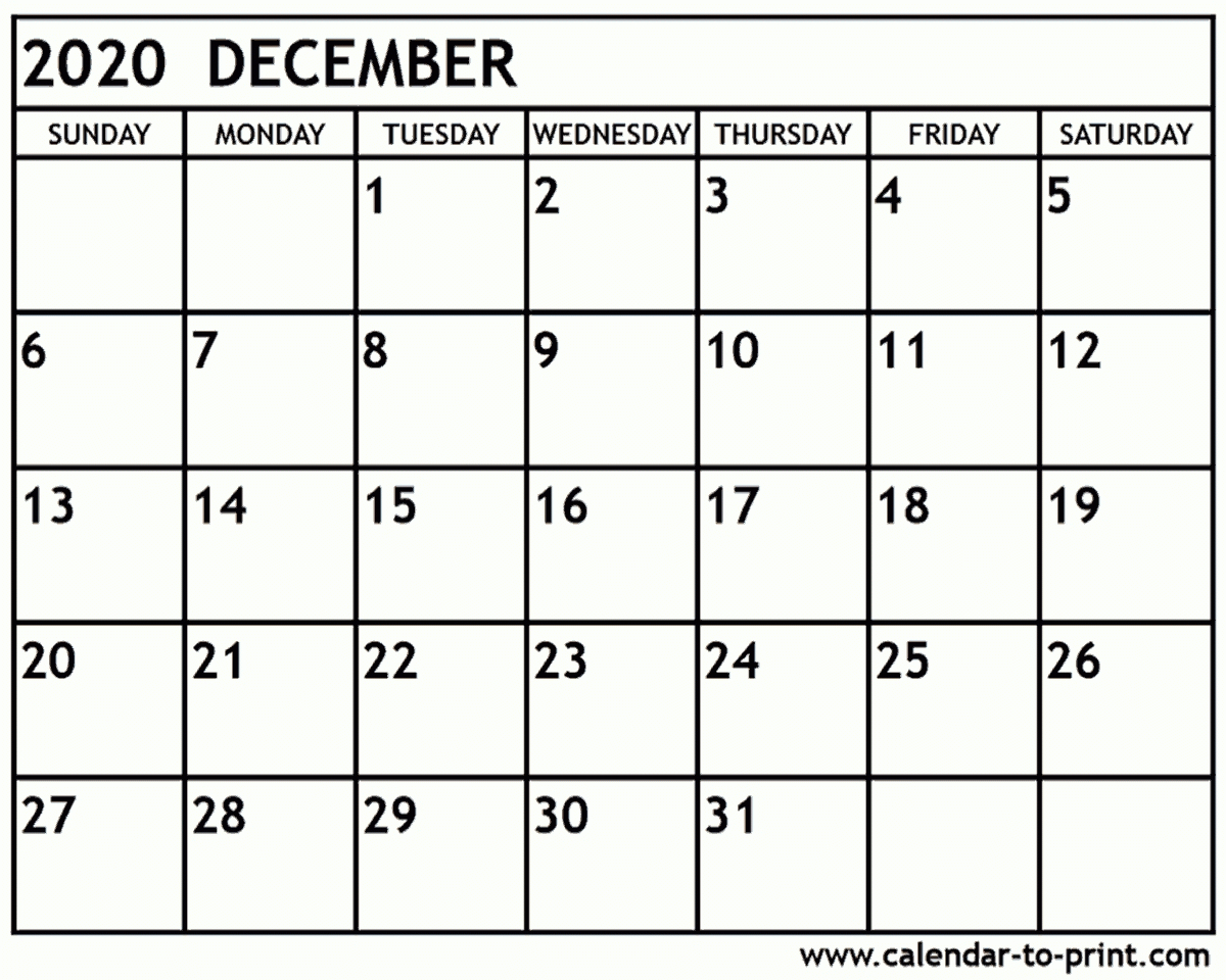 Printable August Through December 2020 Calendars | Example