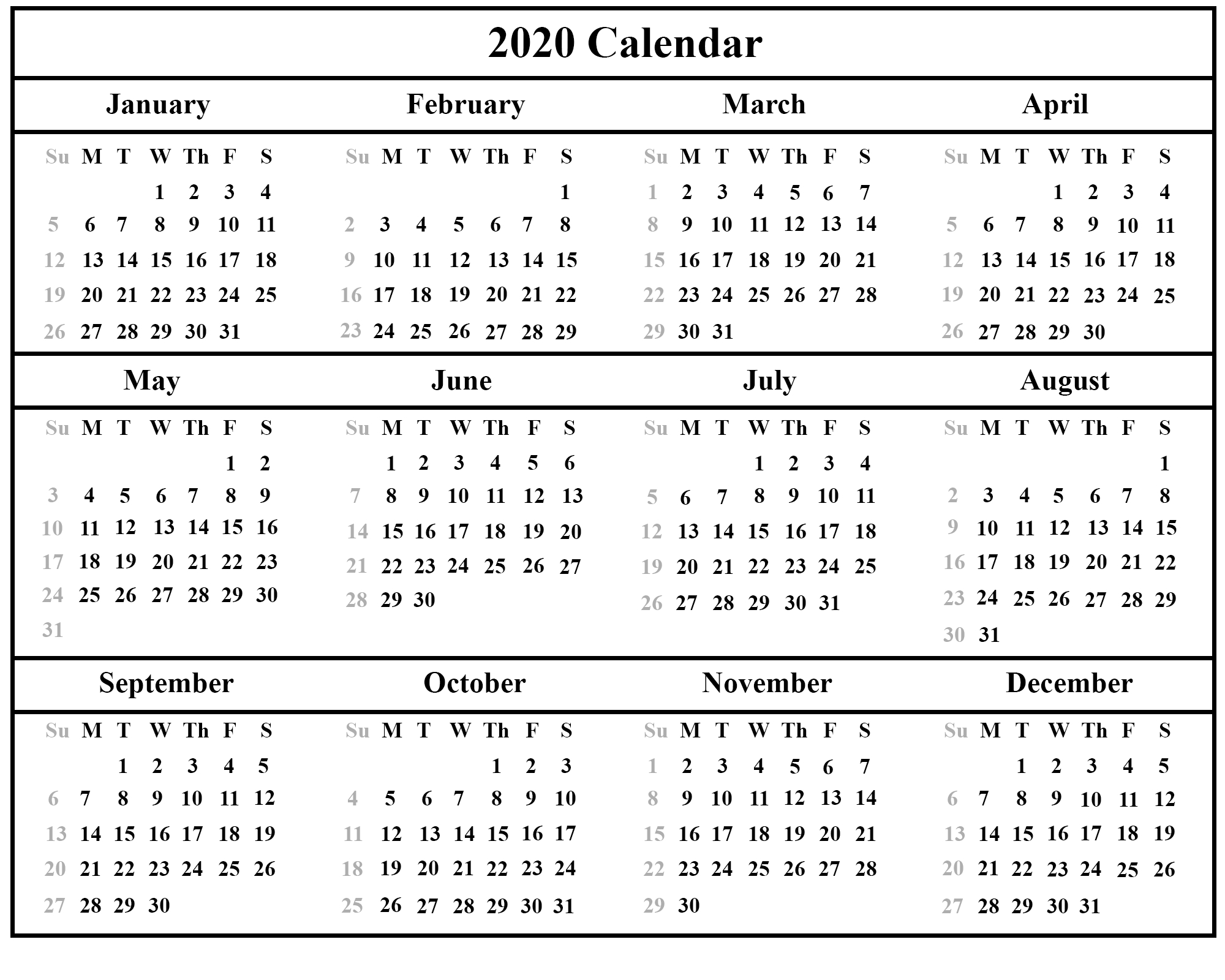 Printable February Calendar Template