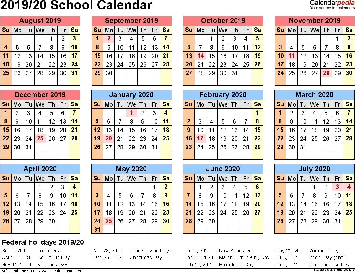 Printable School Holidays 2020 | Monthly Printable Calender