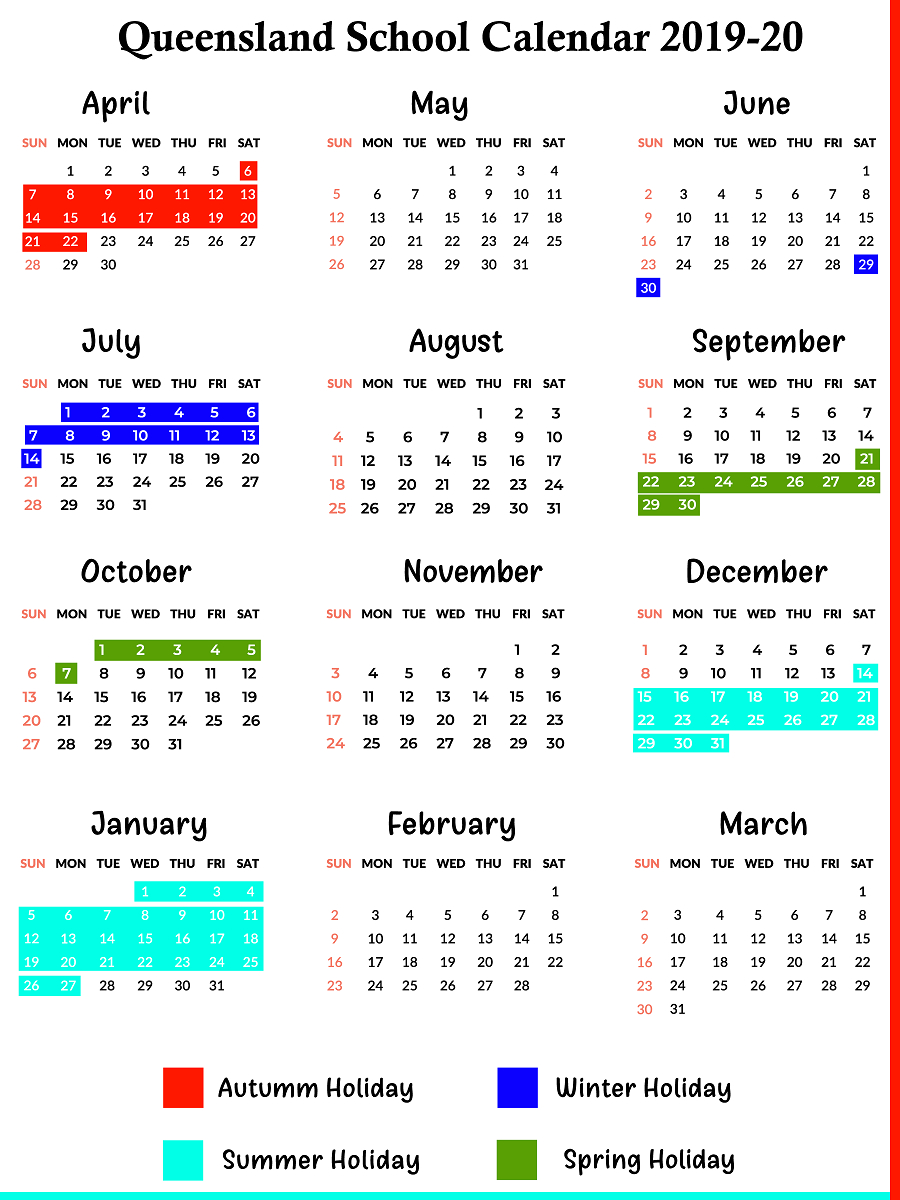 Qld School Holidays Calendar 2020 | Qld School Holidays
