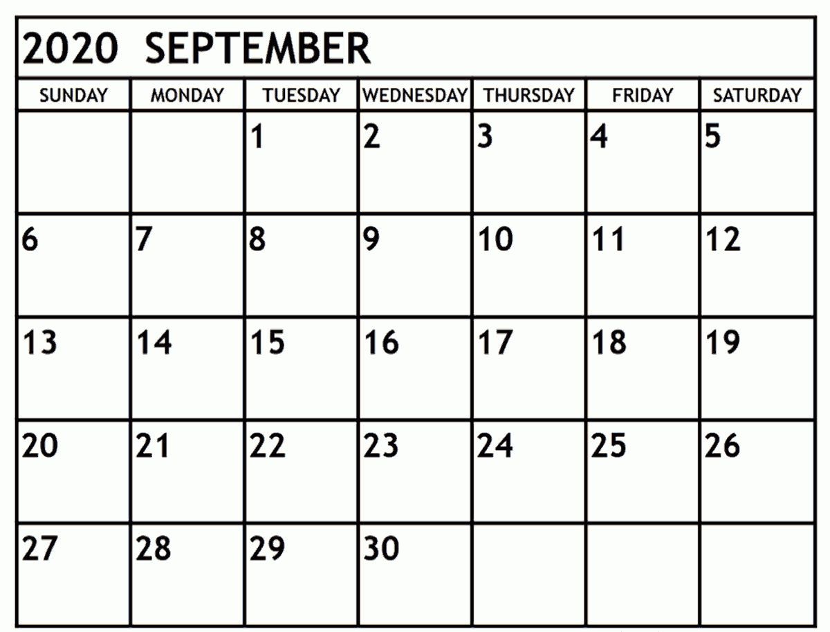 September 2020 Calendar Template | August Calendar, Calendar