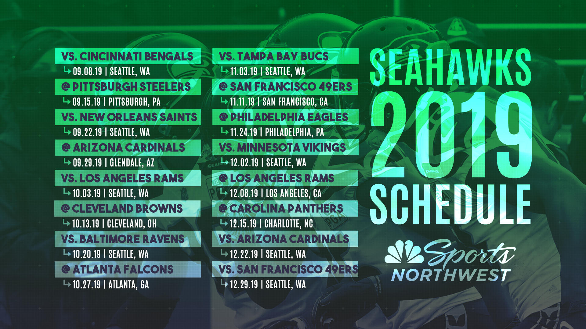 The 2019 Seattle Seahawks Regular Season Schedule Is Here