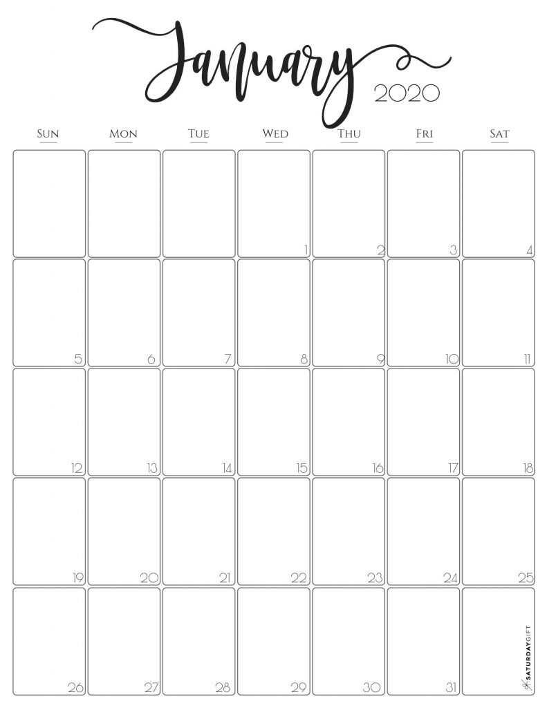 Vertical 2020 Monthly Calendar - Free (And Pretty!) Printables