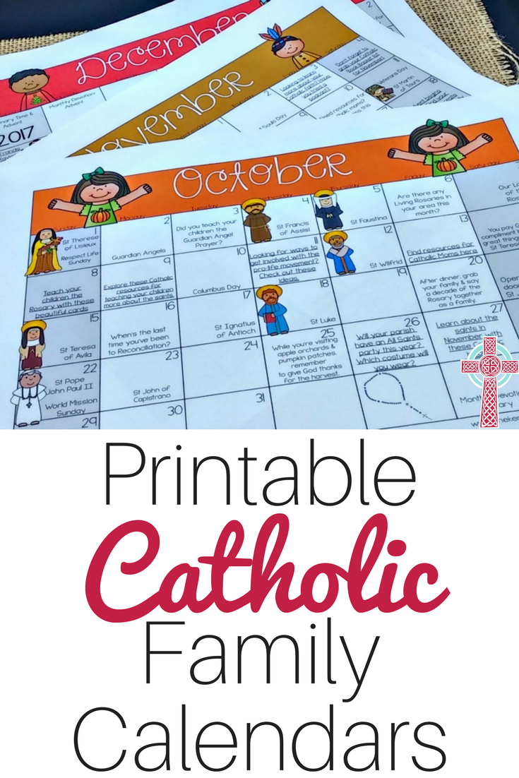 A Printable Catholic Family Calendar To Make Your Life Easier