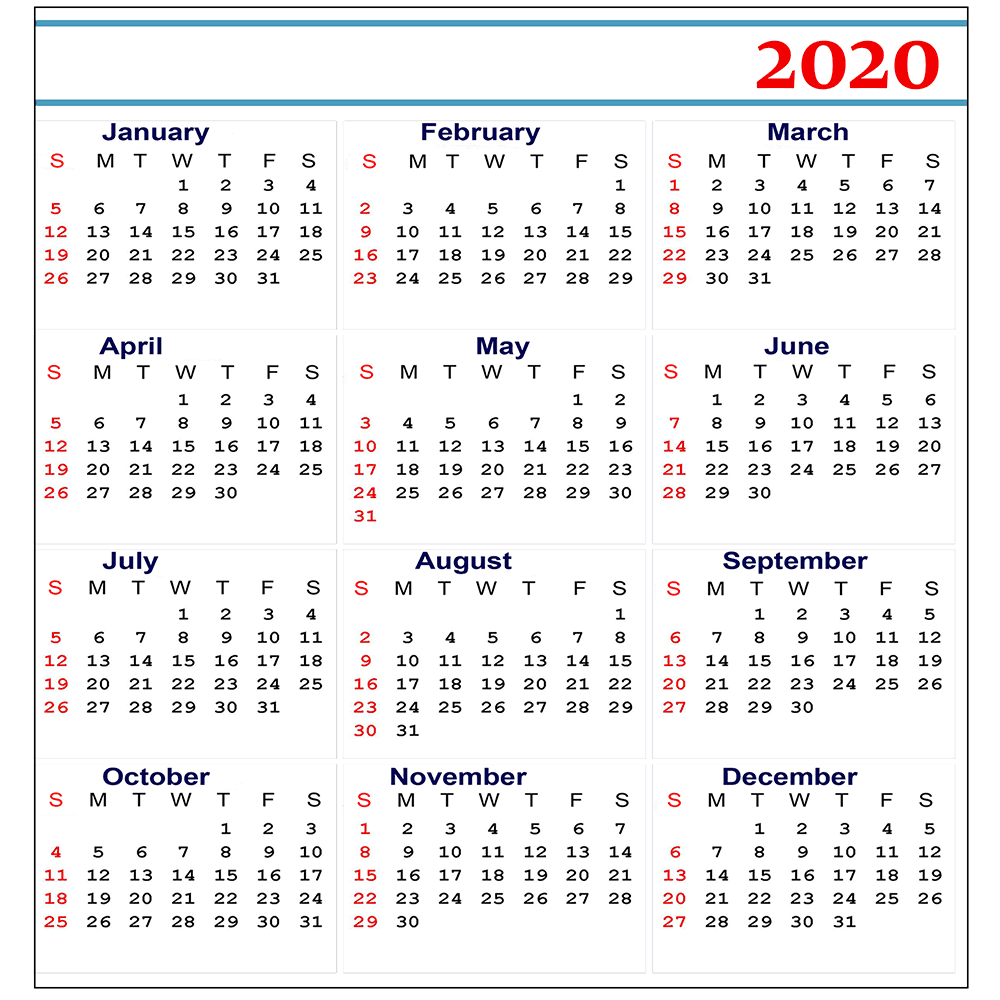Free 2020 Printable Calendar Templates | Editable Calendars 2020