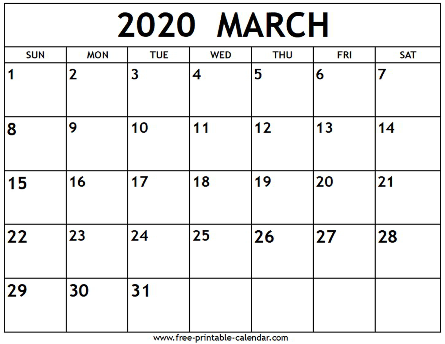 Free March Calendar - Temusi
