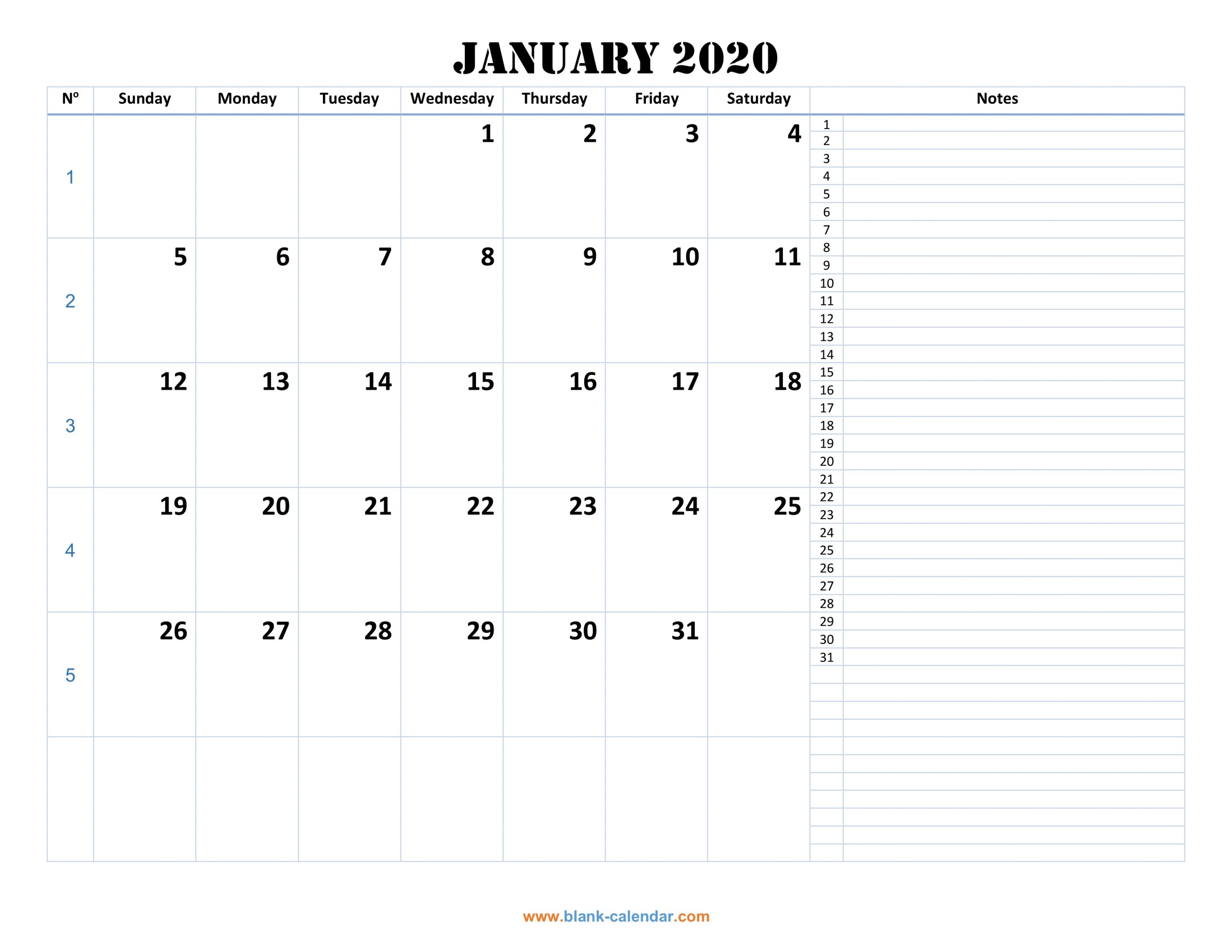 Monthly Calendar 2020 | Free Download, Editable And Printable