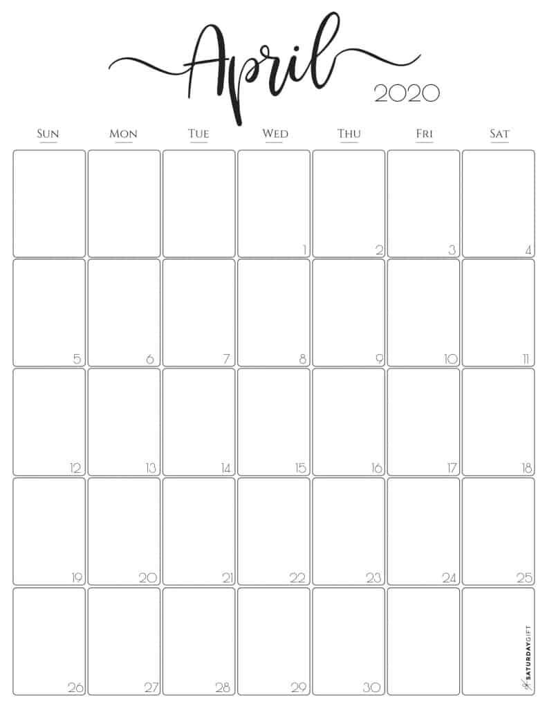 Stylish Vertical 2020 Monthly Calendar. {Free Printables}