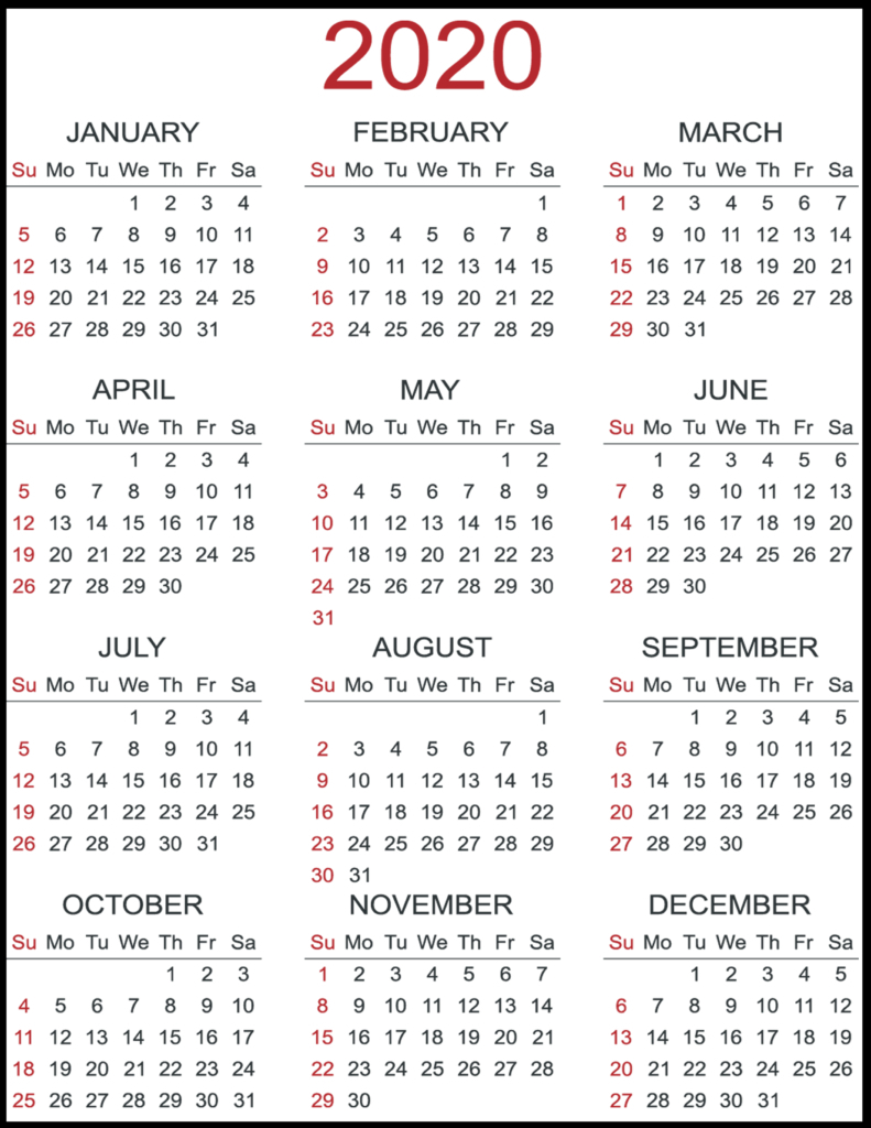 2 Column Calendar 2020 | Calendar Printables Free Templates