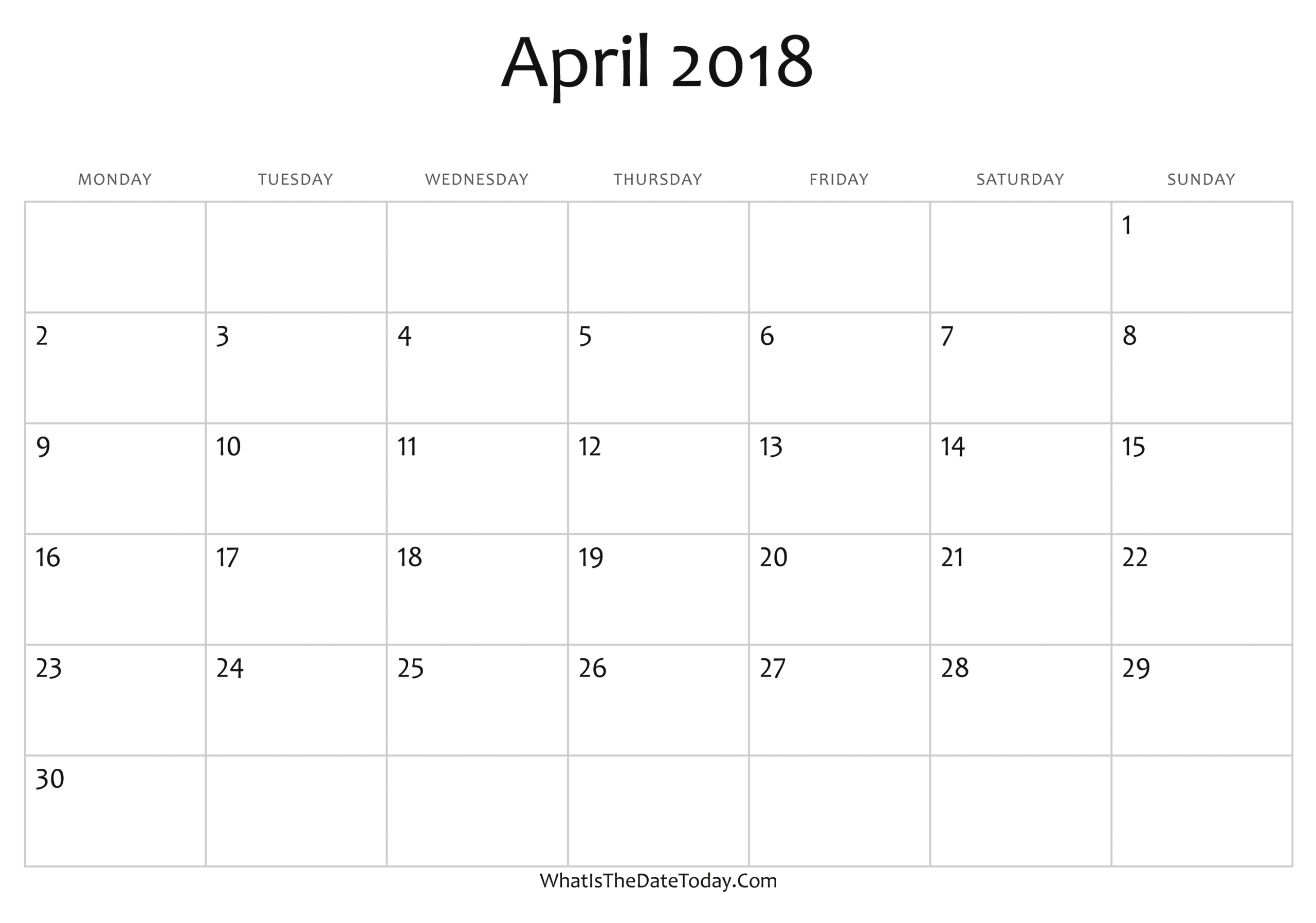 2018 Calendar April Waterproof | Qualads