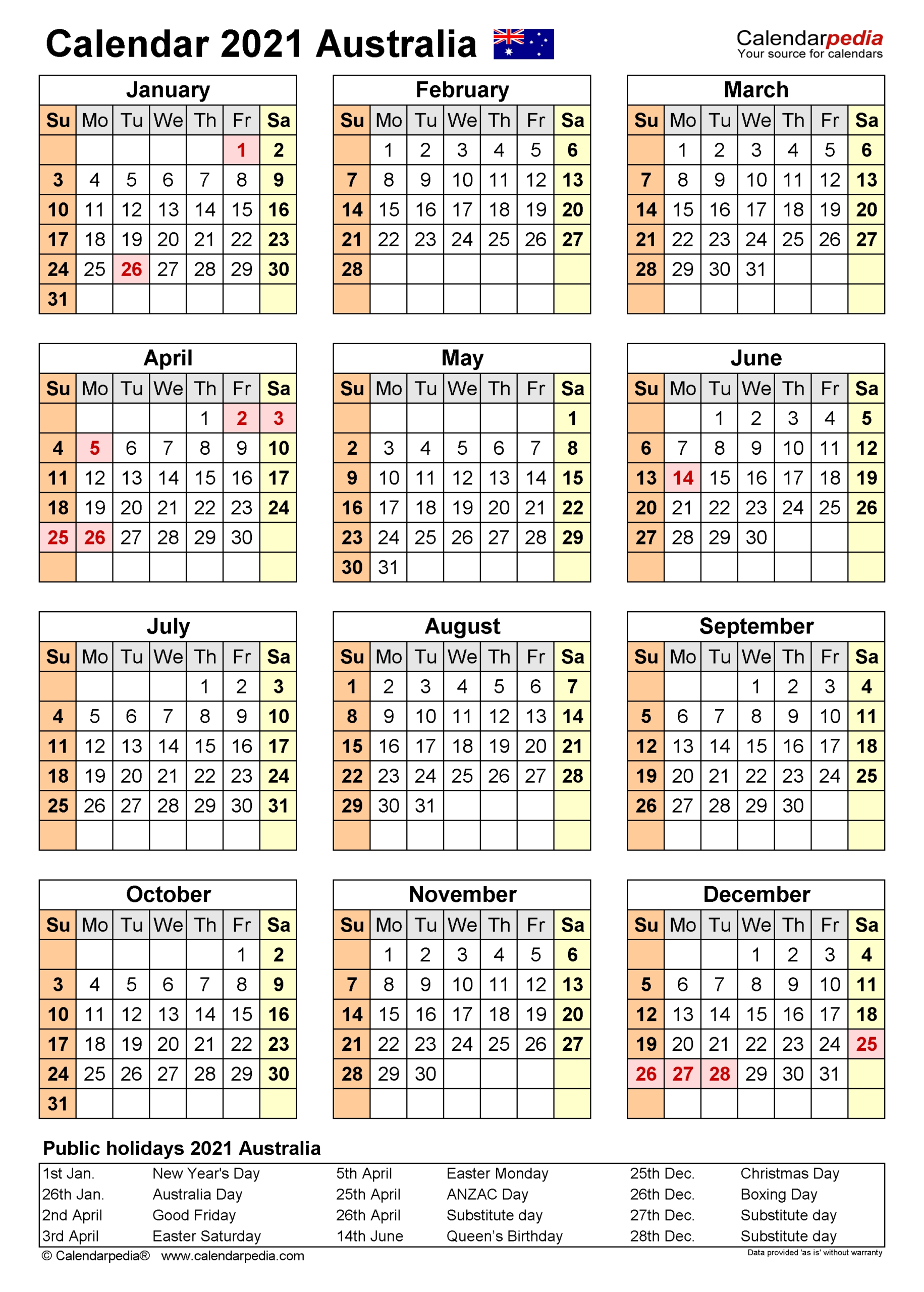2020 2021 Financial Calendar Australia – Template Calendar