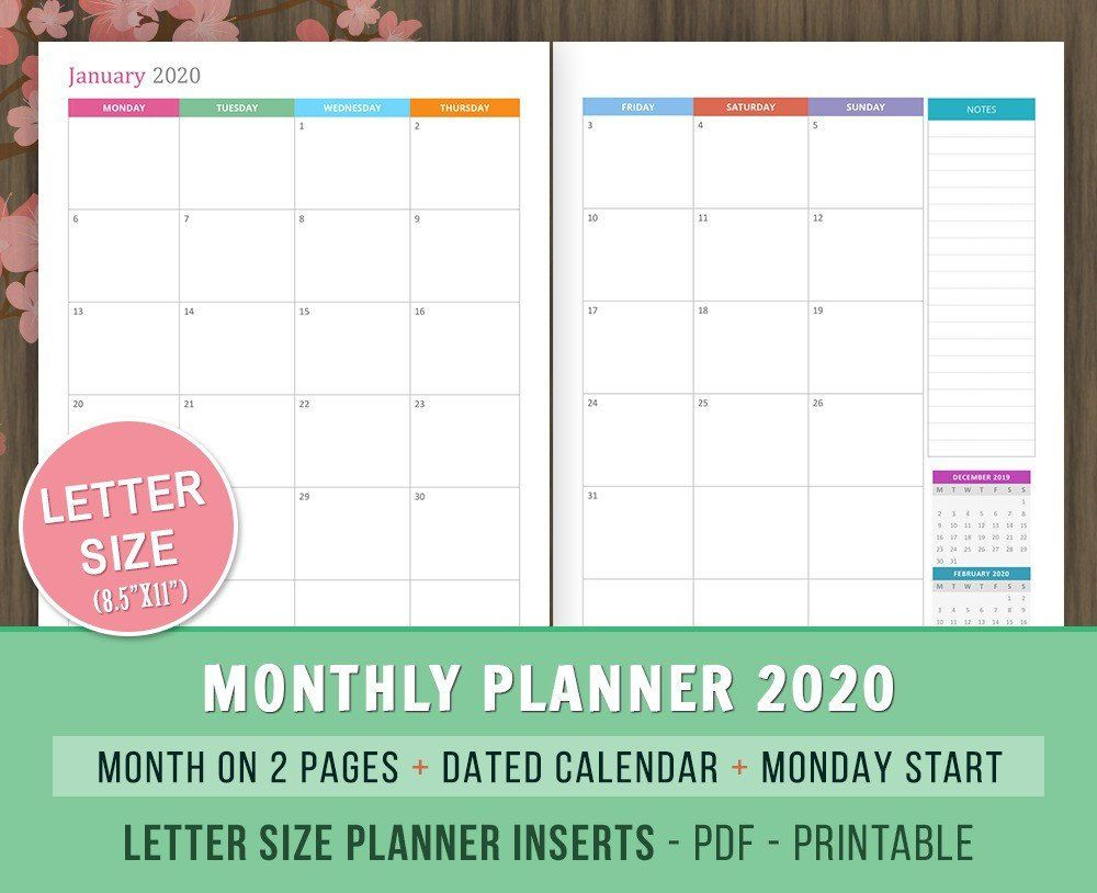 2020 Monthly Calendar 8.5 X 11 | Free Printable Calendar