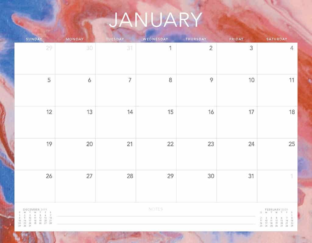 2020 Printable Calendar – Sunday Thru Saturday | Calendar