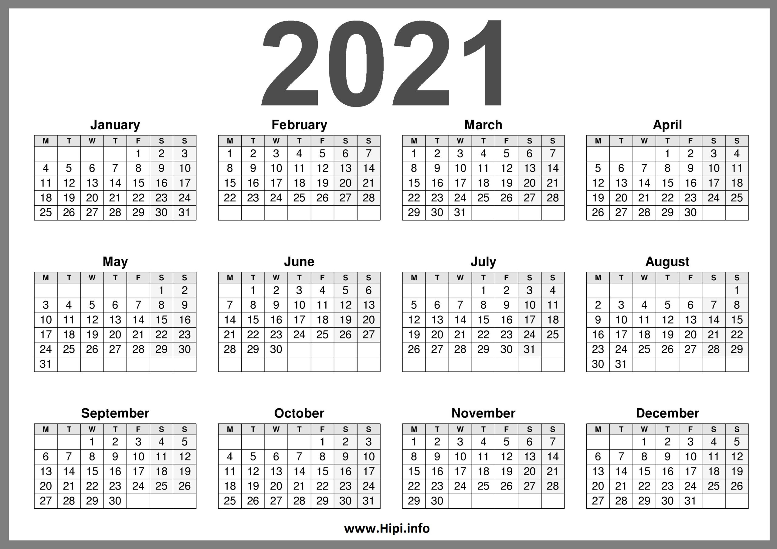 2021 Printable Calendar (Uk) United Kingdom - Hipi