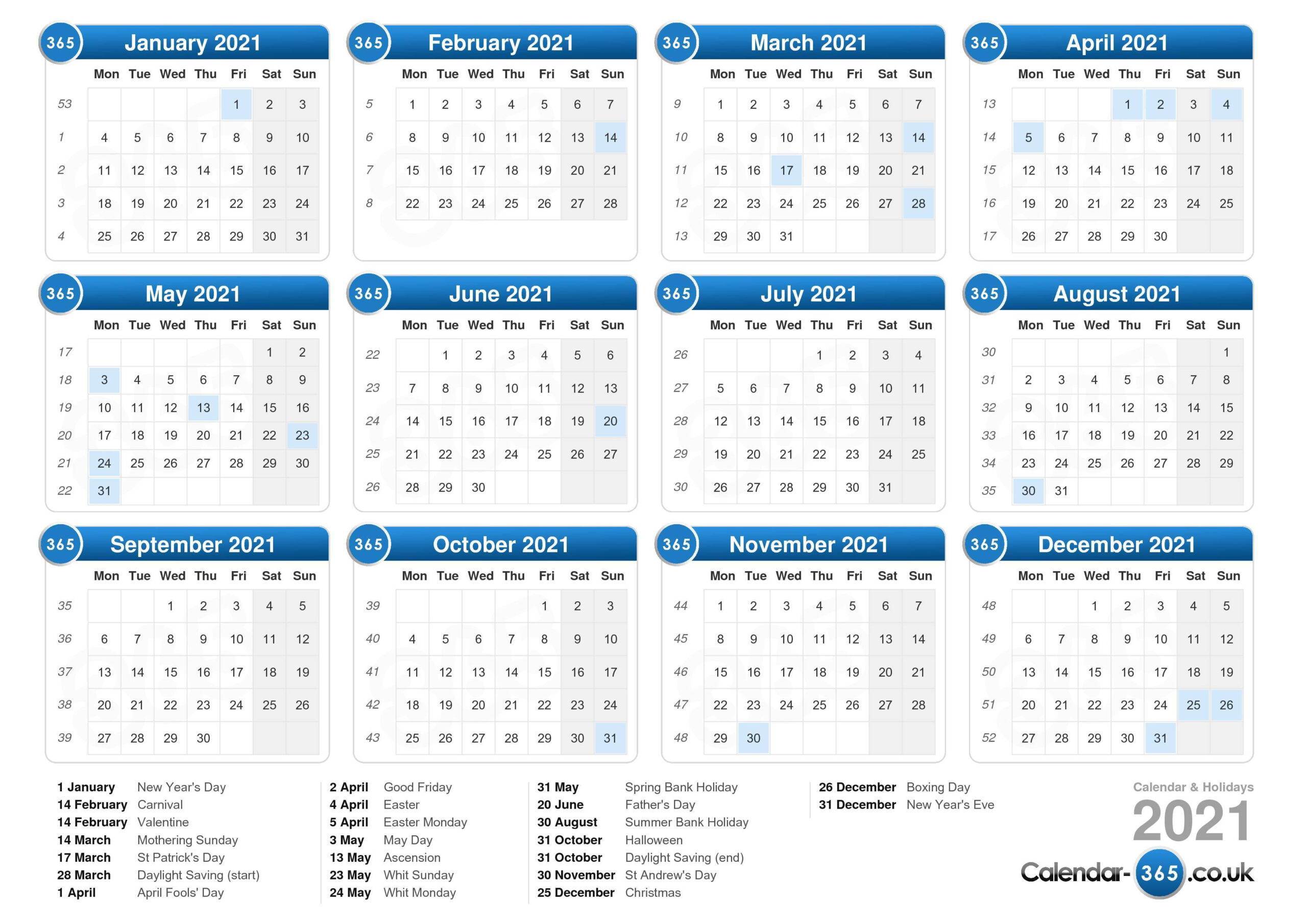 Festive Printable Calendar 2021 | Calendar Printables Free ...