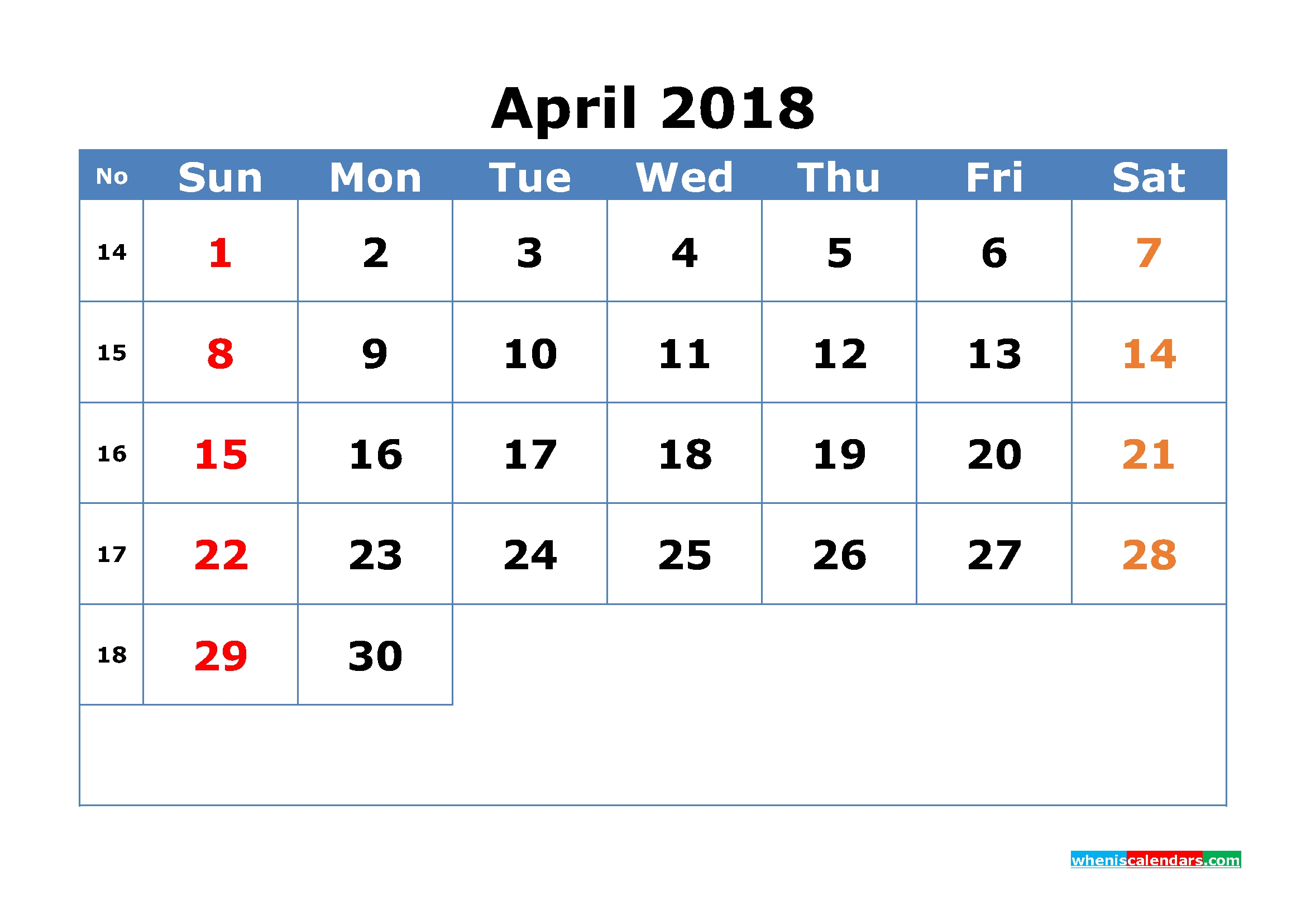 Calendar By Week Numbers 2018 – Template Calendar Design