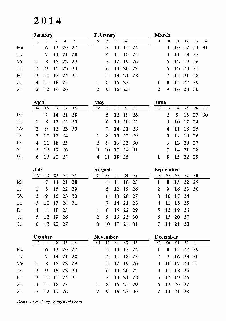 Calendar Week Numbers Financial Year | Ten Free Printable