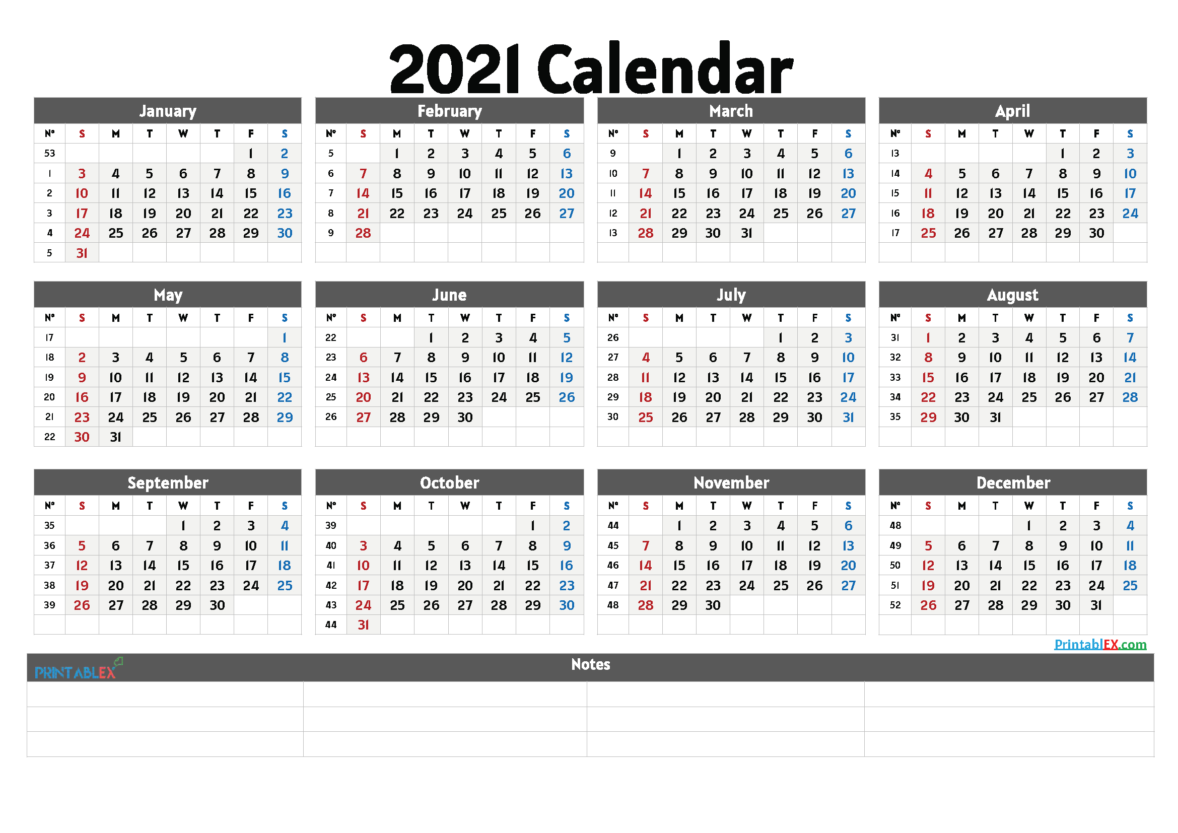 Online Free Printable Calendar 2021 | Calendar Printables Free Blank