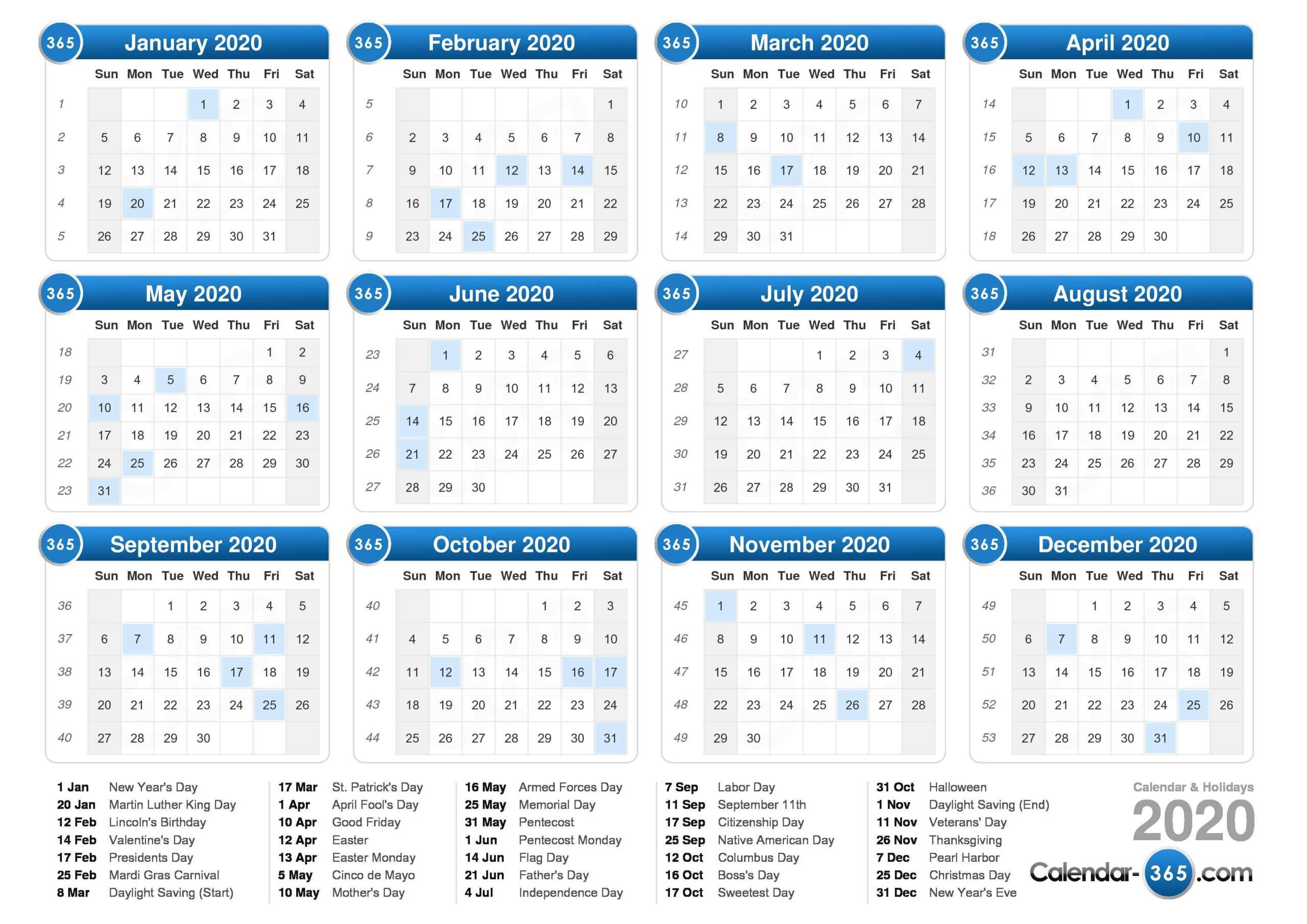 Free Big Printerable Calendars 2020-2023 | Example