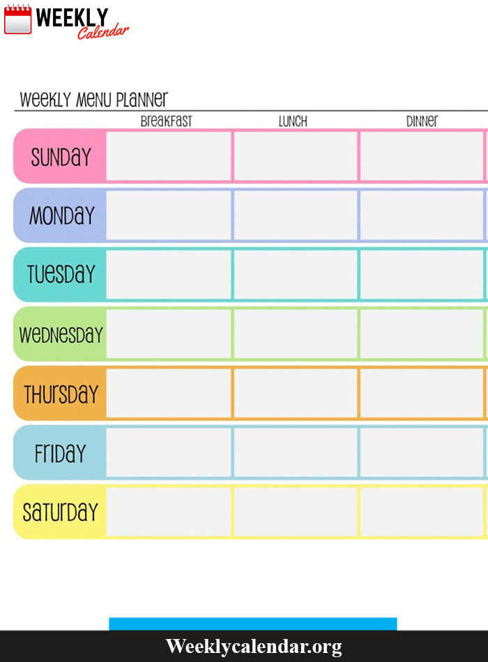 Free Blank Printable Weekly Calendar 2020 Template In Pdf