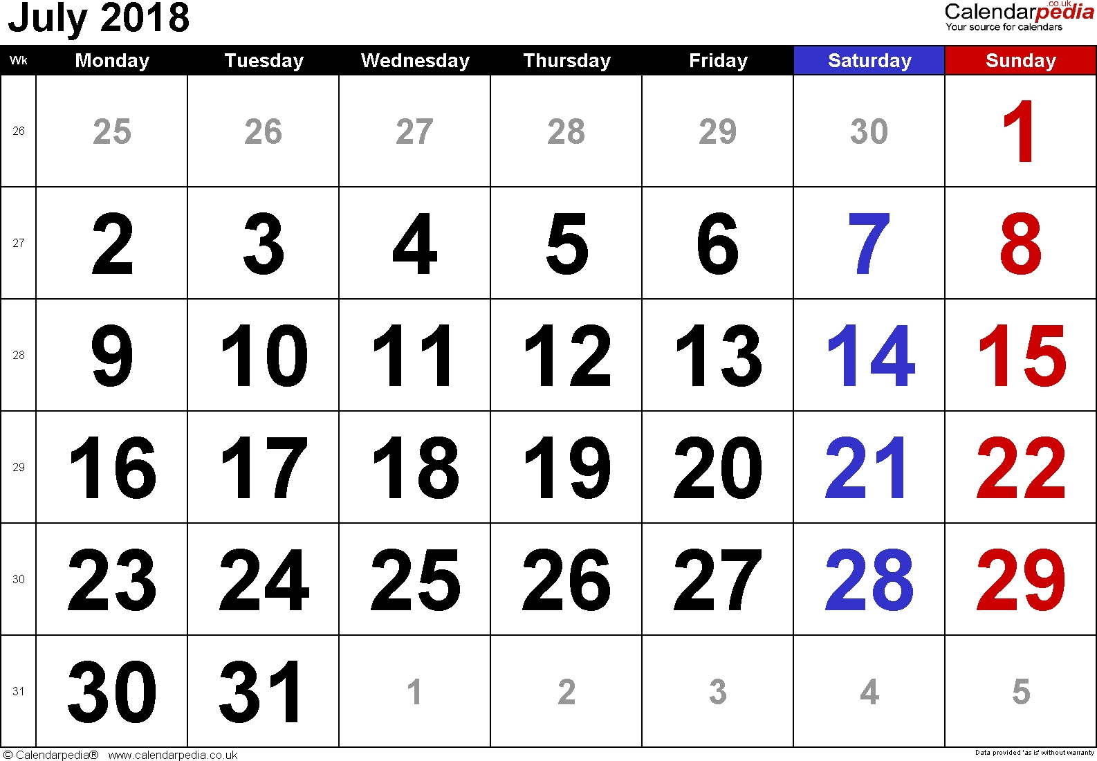 Free Printable Calendar Large Numbers | Ten Free Printable