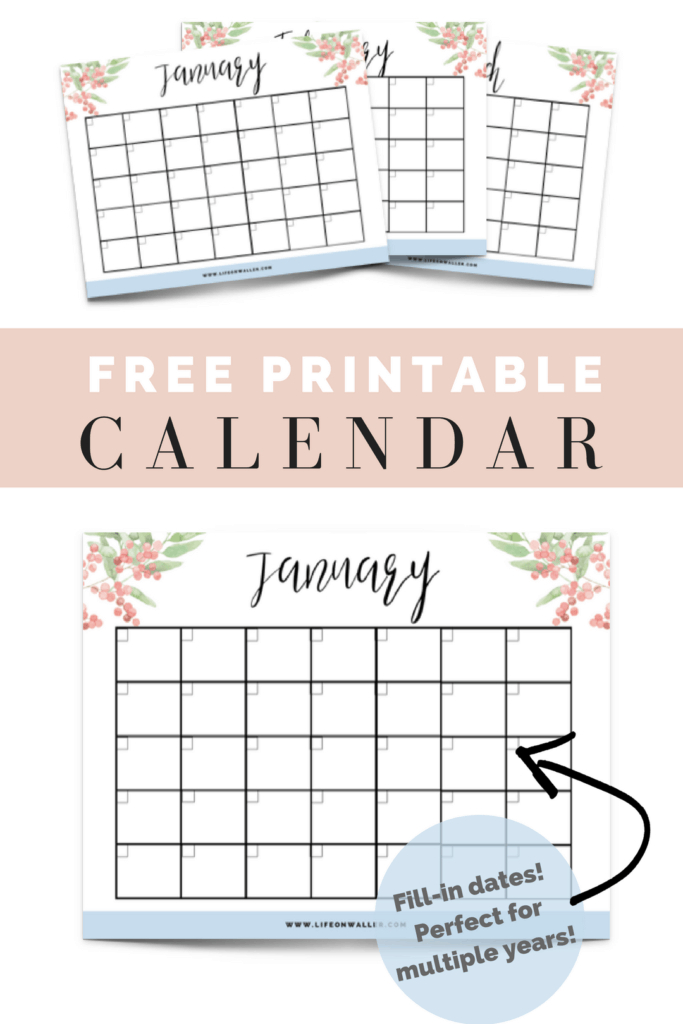 Free Printable Fill-In Floral Calendar - Cassie Scroggins