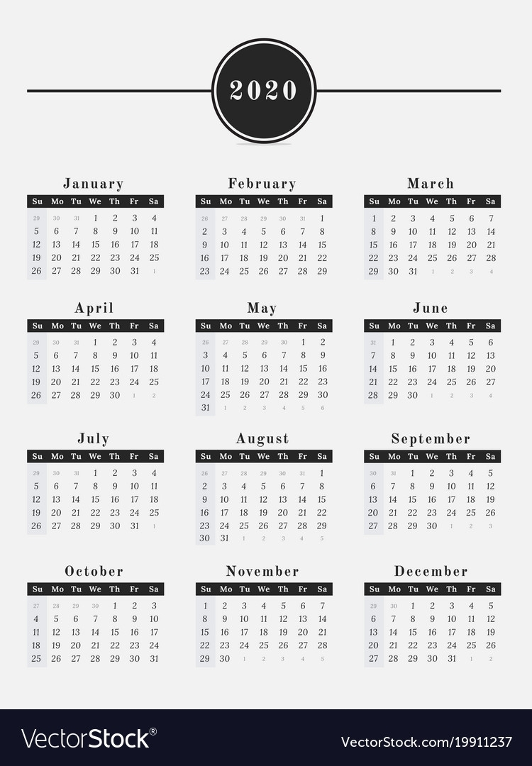 Free Printable Vertical Calendar 2020 | Month Calendar
