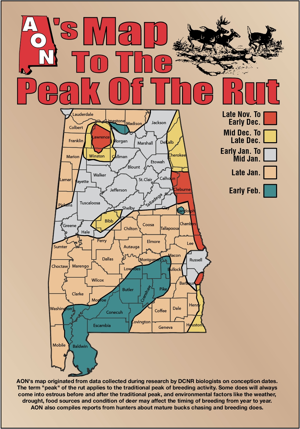 Georgia Deer Rut Season – Template Calendar Design