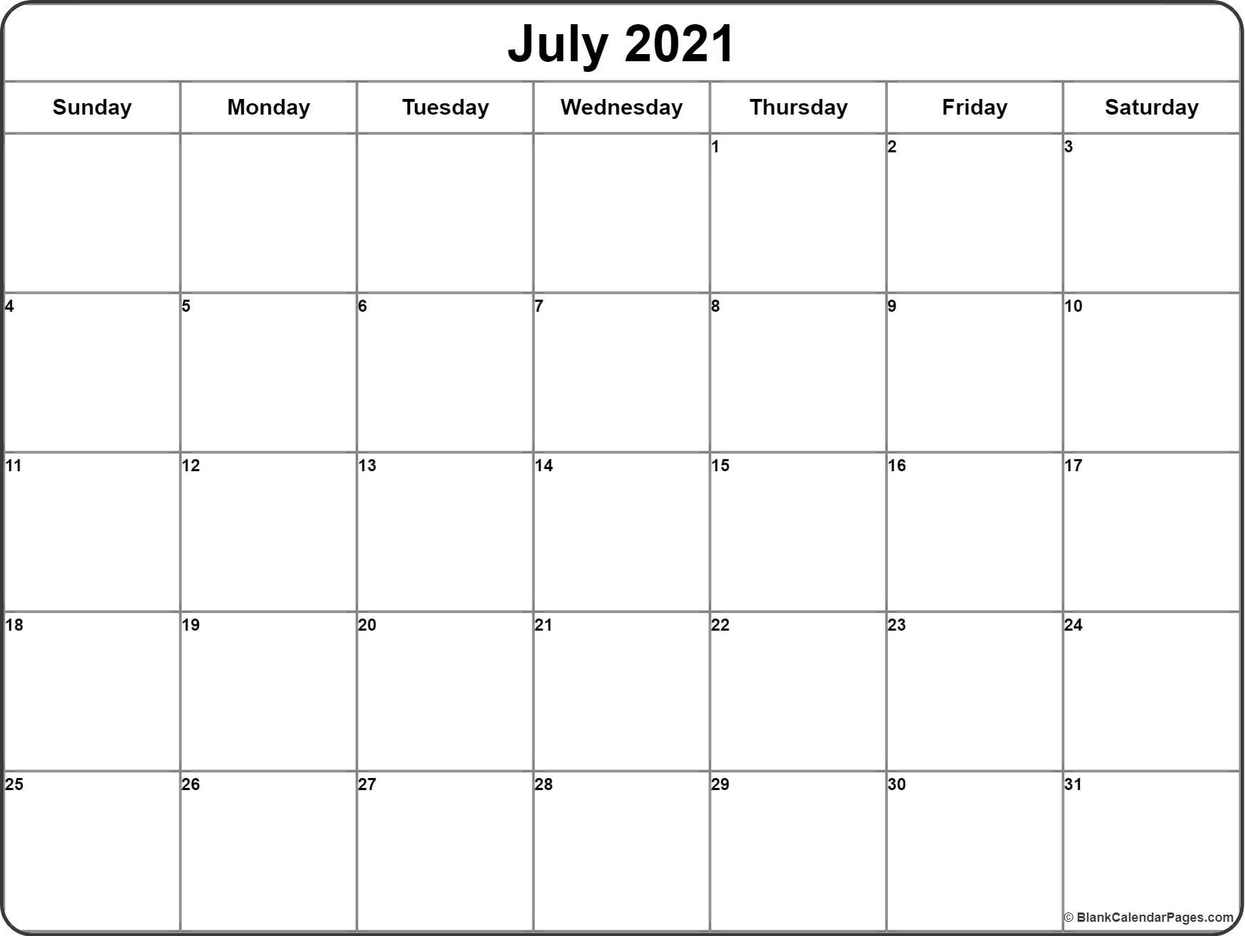 Free Blank Printable Monthly Calendar 2021 | Calendar ...