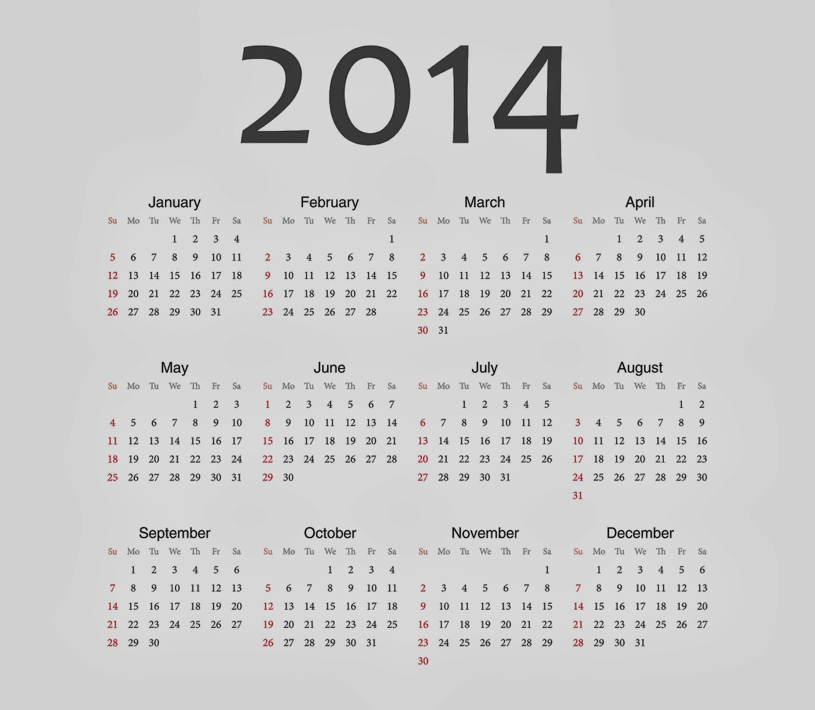 New Year 2014: New Year Calendar 2014 For Desktop