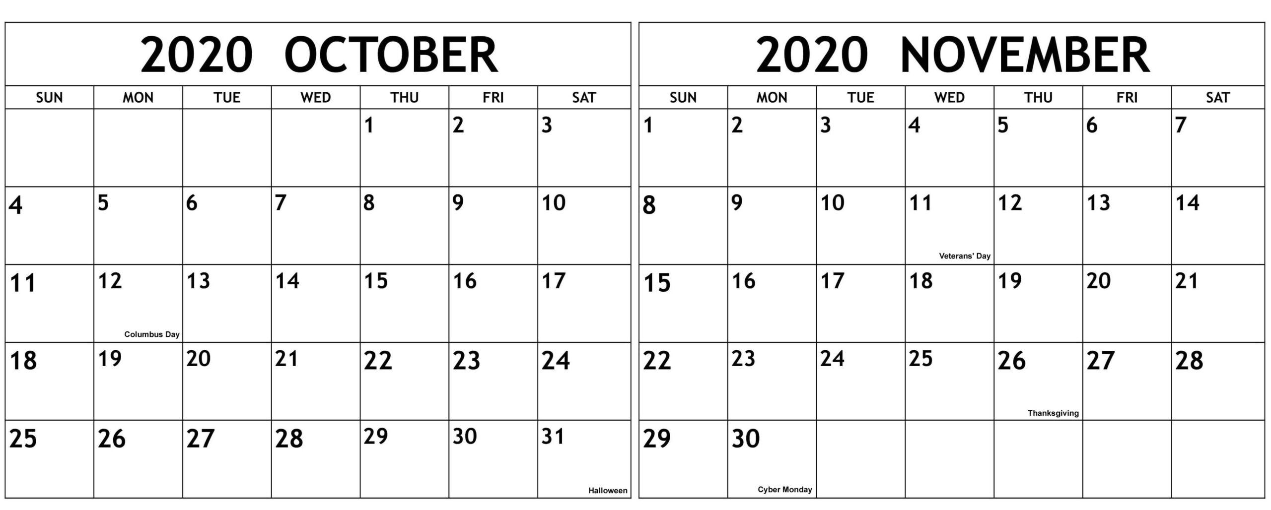 October 2020 To March 2021 Calendar Online | Free