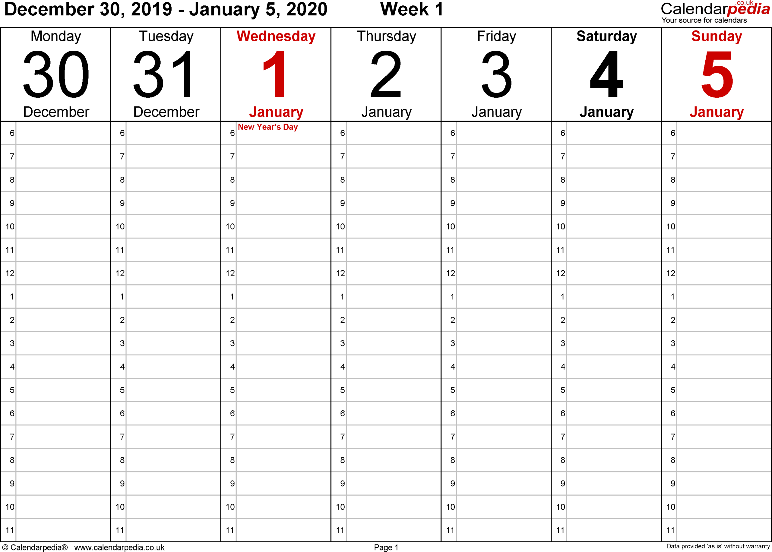 Printable 2020 Calendar With Week Numbers Excel | Calendar