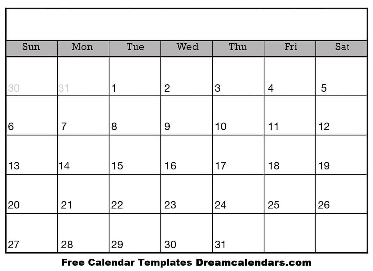 Printable Blank Calendar 2020 | Dream Calendars