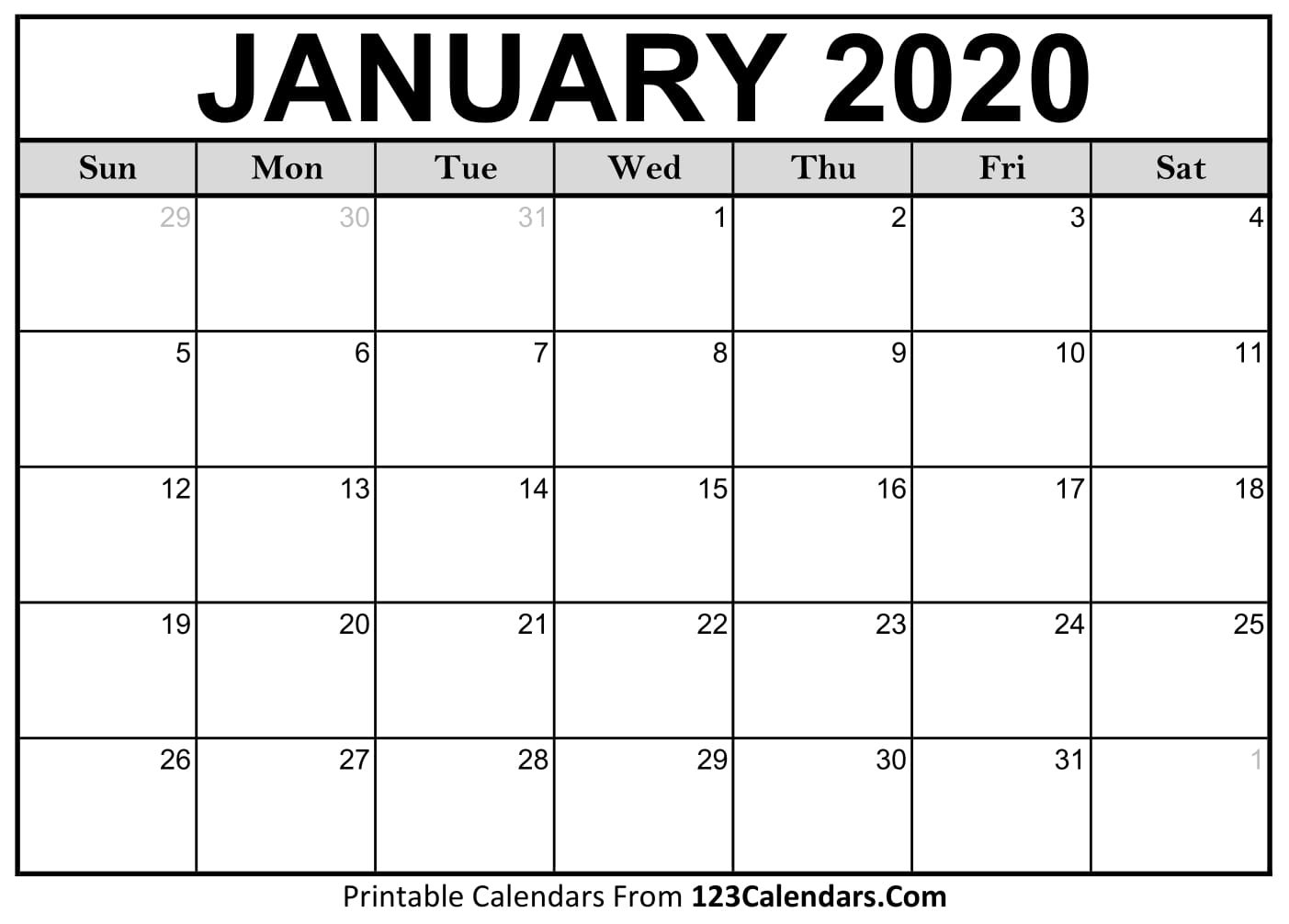Printable Fill In Calendar For 2020 - Calendar Inspiration